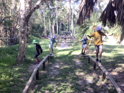 Students newar river bank on camp excursion